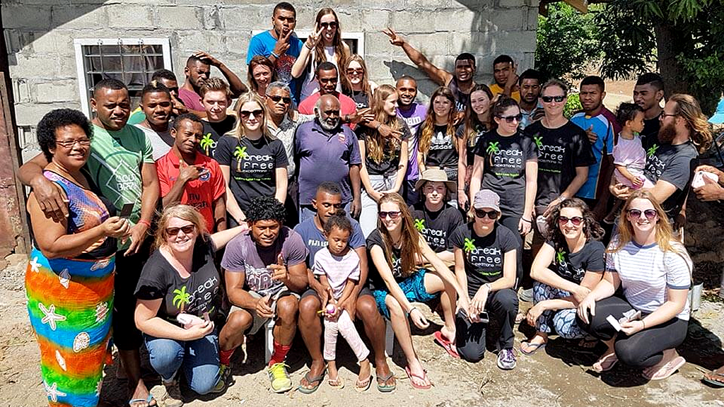 The team who built a house in Fiji in 2016